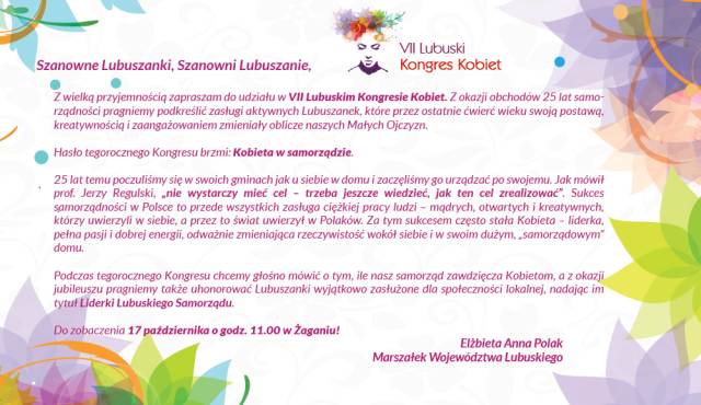 Ilustracja do informacji: VII Lubuski Kongres Kobiet