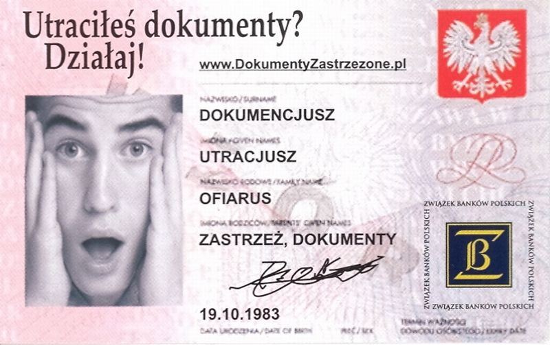 Ilustracja do informacji: Utraciłeś dokumenty? Zastrzeż je w banku