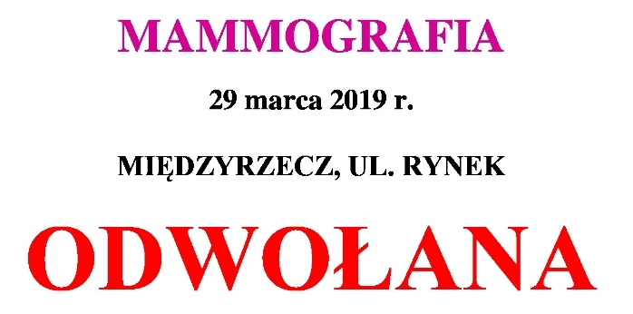Ilustracja do informacji: UWAGA, mamografia odwołana