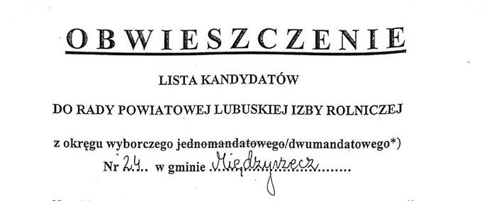 Ilustracja do informacji: Wybory do Rady Powiatowej Lubuskiej Izby Rolniczej