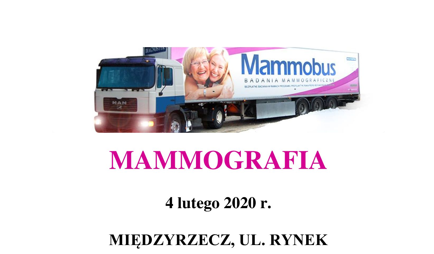 Ilustracja do informacji: Zapraszamy na badania mammograficzne