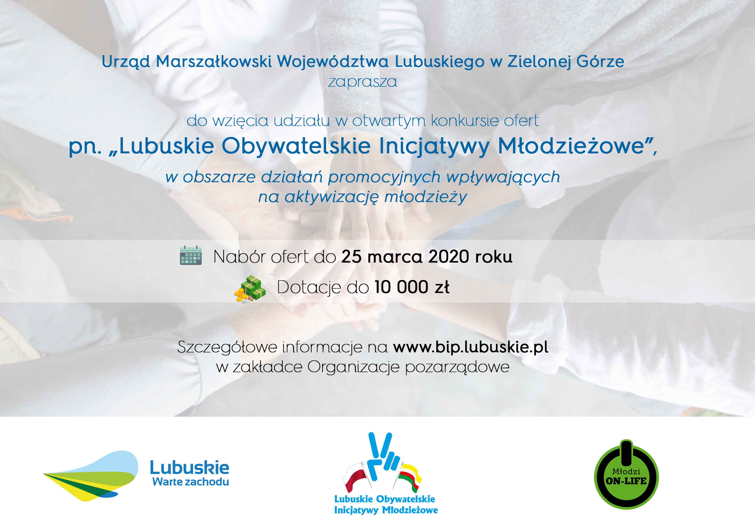 Ilustracja do informacji: Otwarty konkurs ofert Lubuskie Obywatelskie Inicjatywy Młodzieżowe