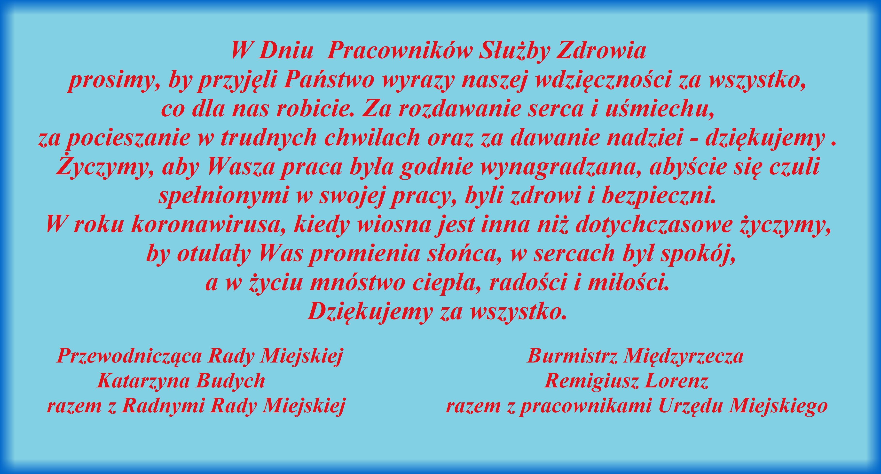 Ilustracja do informacji: Życzenia dla pracowników Służby Zdrowia