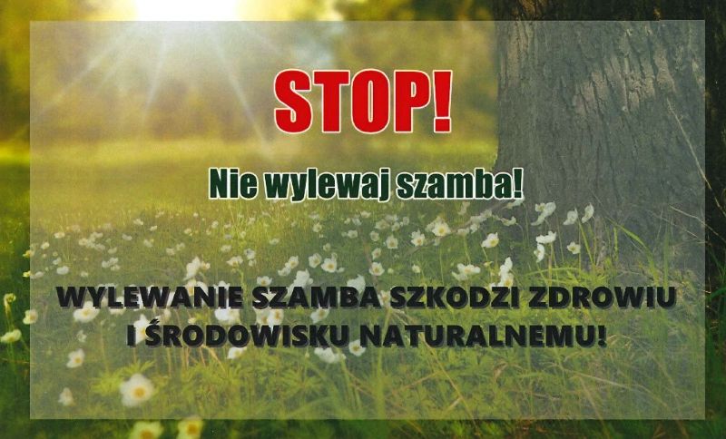 Ilustracja do informacji: Nie wylewaj nieczystości na pola i działki!