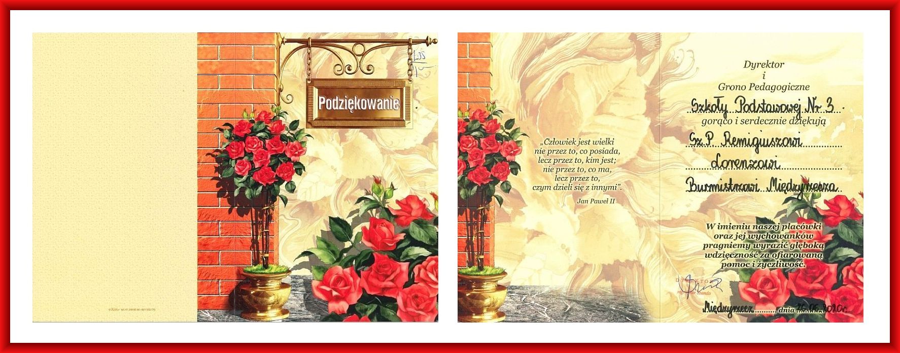 Ilustracja do informacji: Podziękowania dla burmistrza