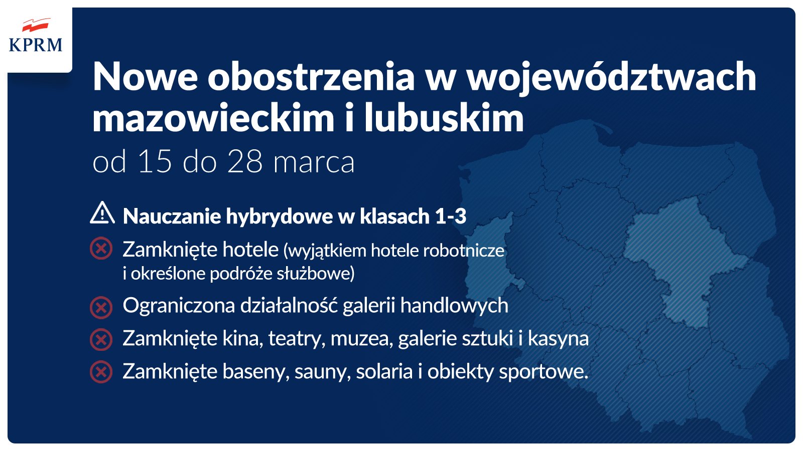 Ilustracja do informacji: Uwaga! Od poniedziałku, 15 marca, woj. lubuskie objęte zostanie tzw. strefą czerwoną! 
