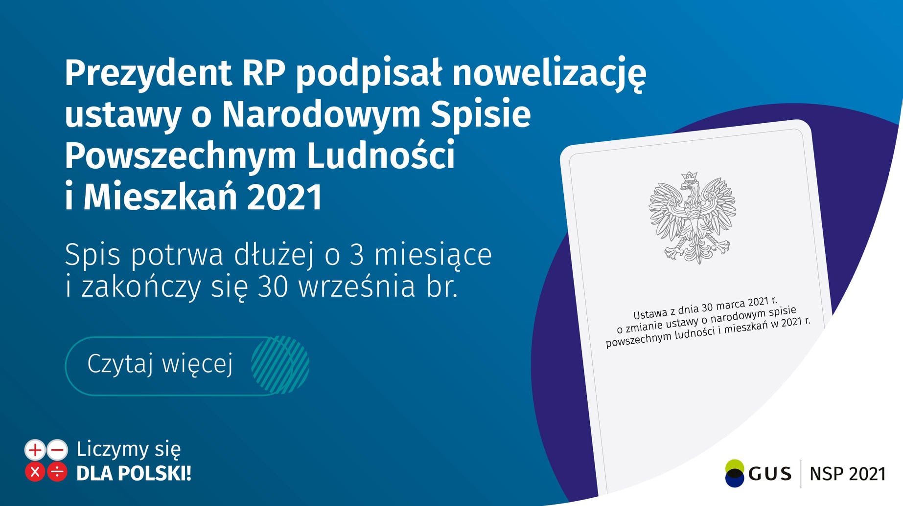 Ilustracja do informacji: Prezydent RP podpisał nowelizację ustawy o Narodowym Spisie Powszechnym