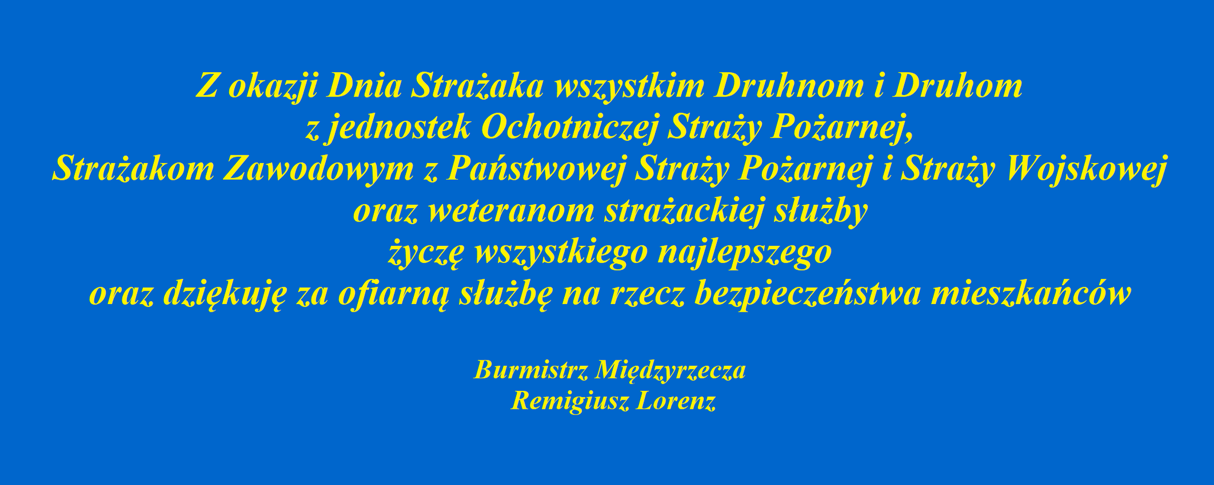 Ilustracja do informacji: Życzenia dla Strażaków 