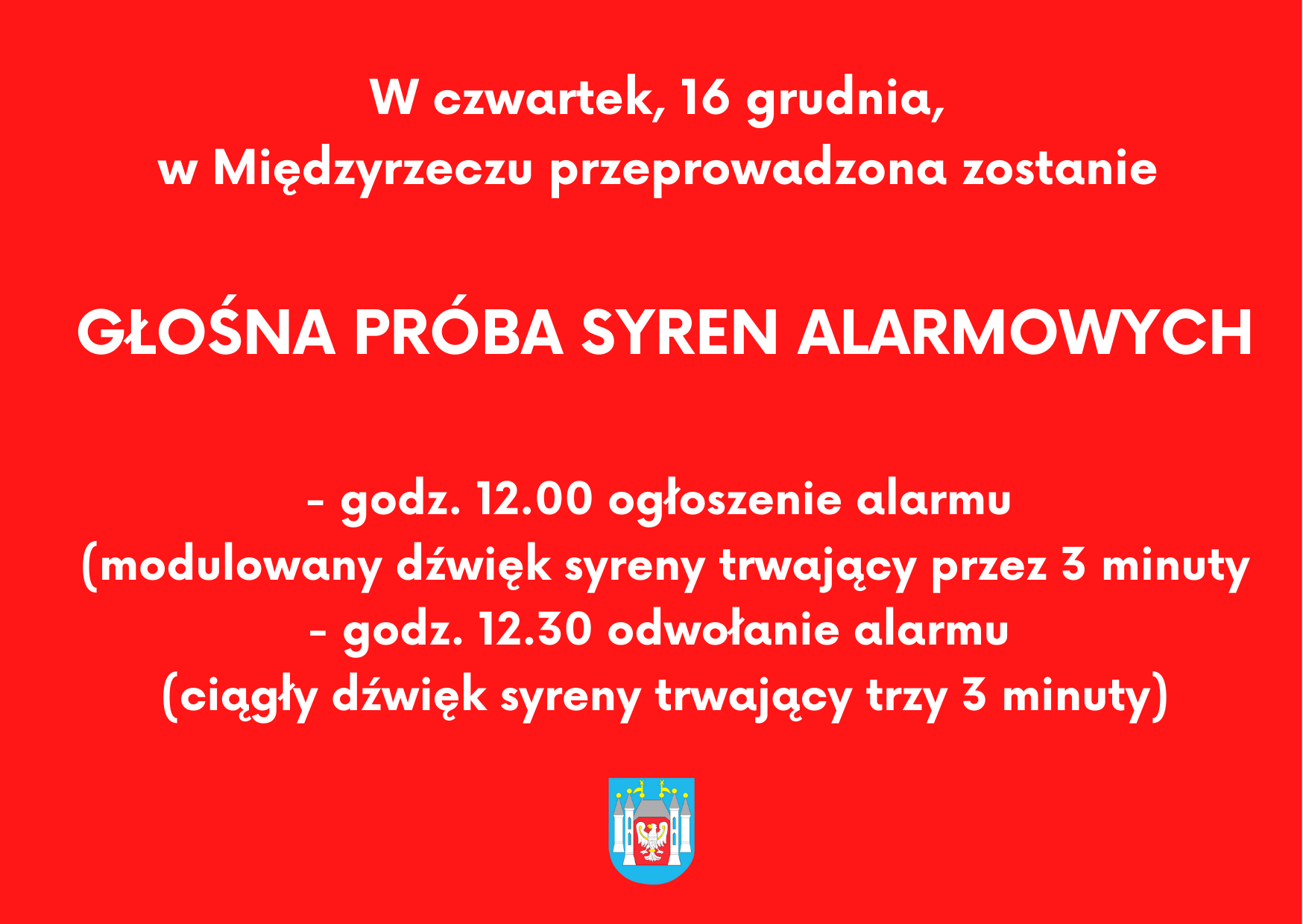 Ilustracja do informacji: Głośna próba syren alarmowych 