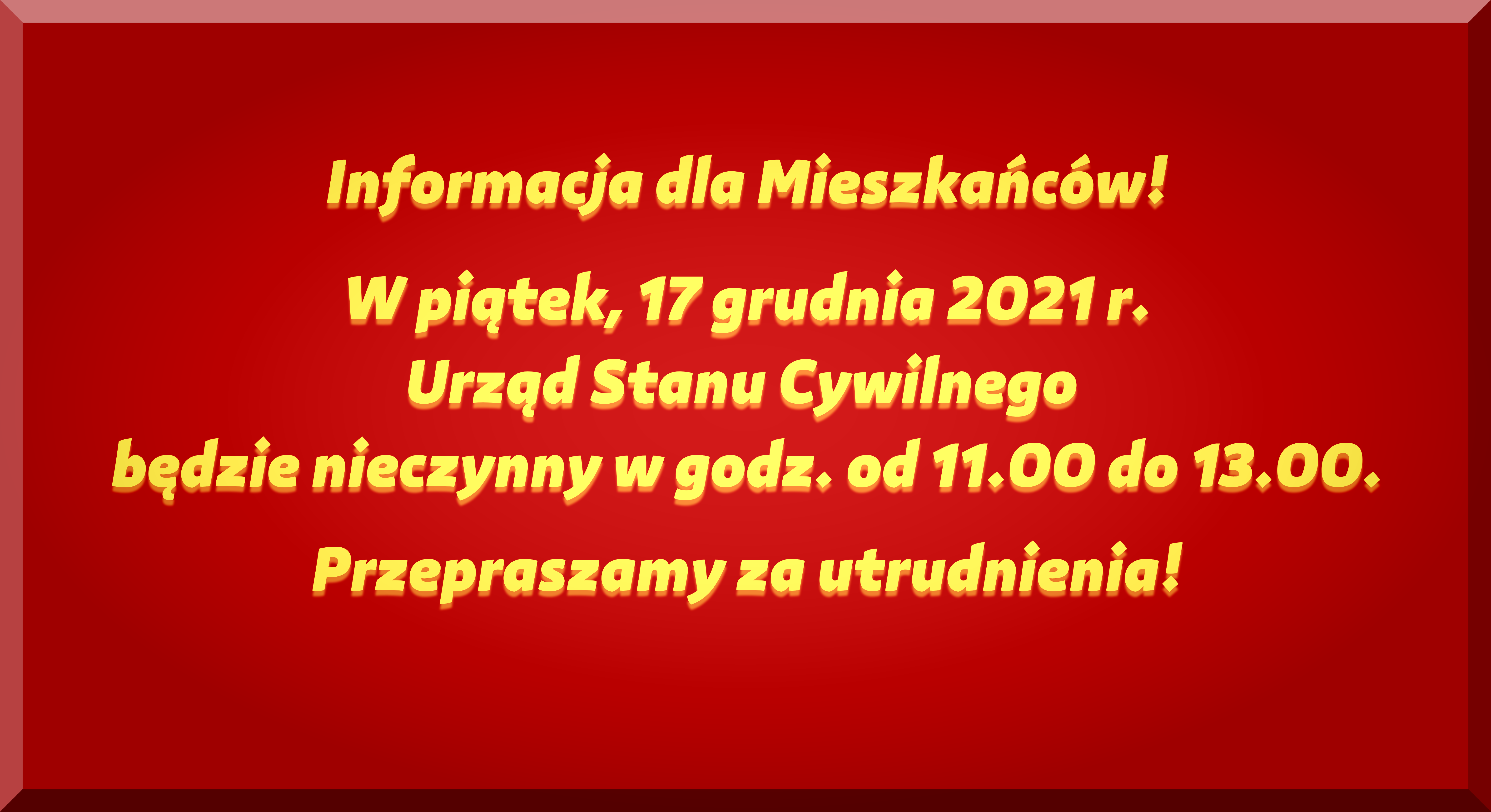 Ilustracja do informacji: Informacja dla Mieszkańców!