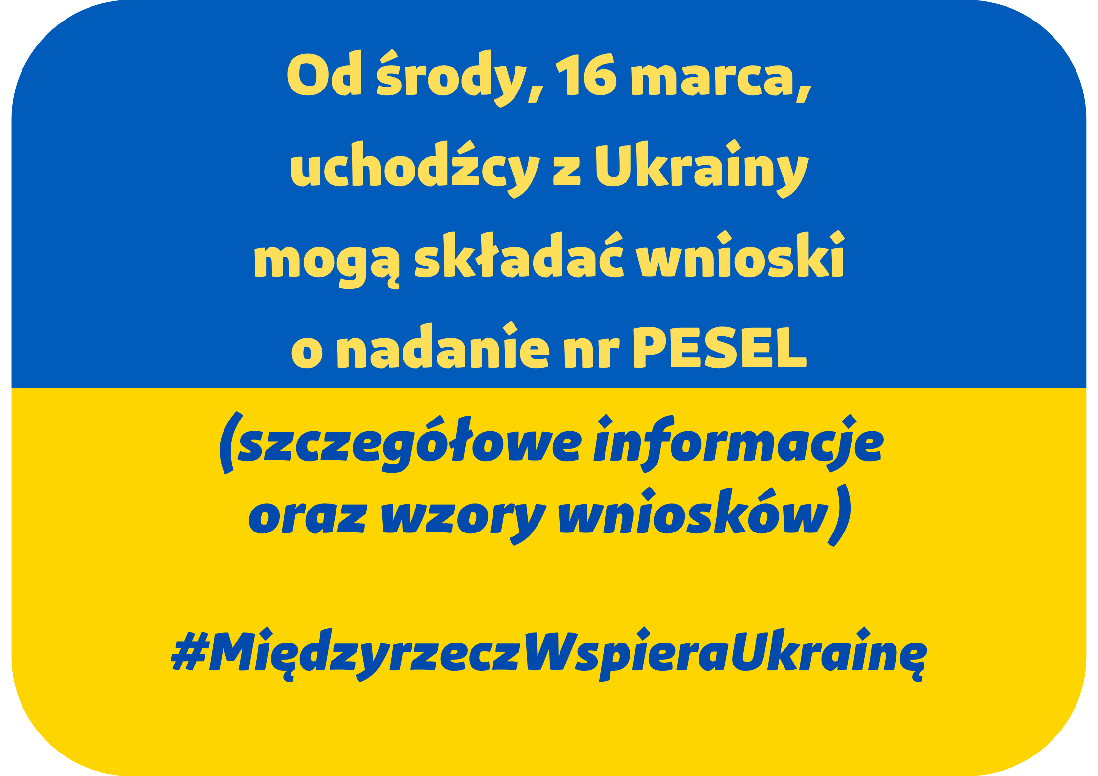 Ilustracja do informacji: Od środy, 16 marca, uchodźcy z Ukrainy mogą składać wnioski o nadanie nr PESEL 