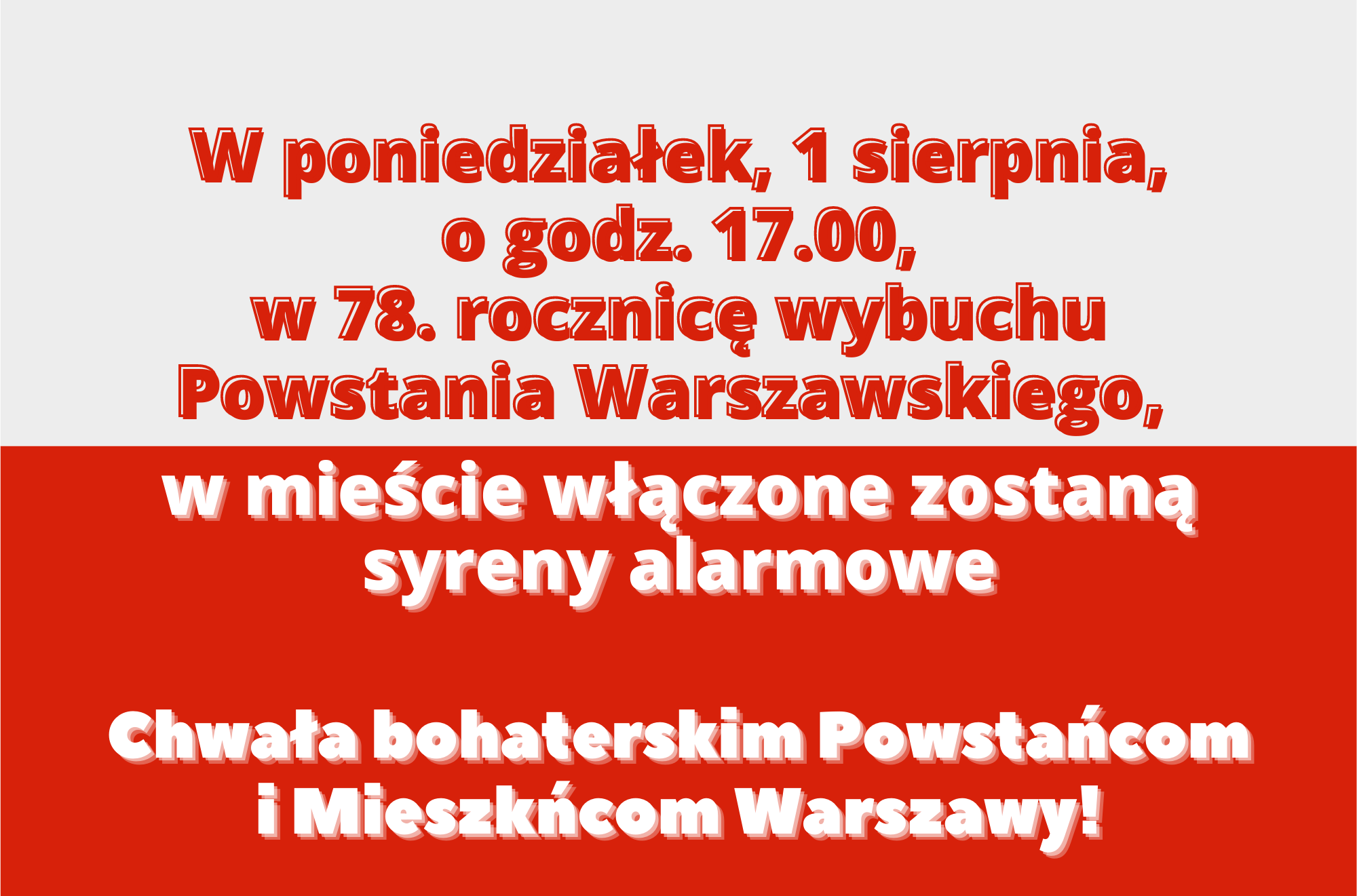 Ilustracja do informacji: W hołdzie bohaterskim Powstańcom i Mieszkańcom Warszawy