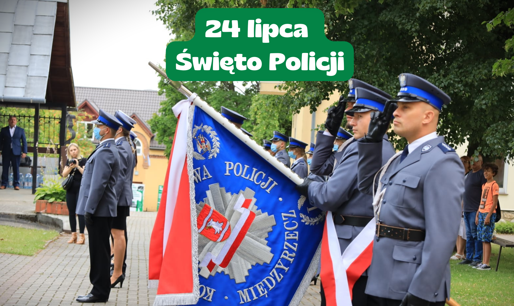 Ilustracja do informacji: Życzenia dla Policjantów od burmistrza Międzyrzecza Remigiusza Lorenza