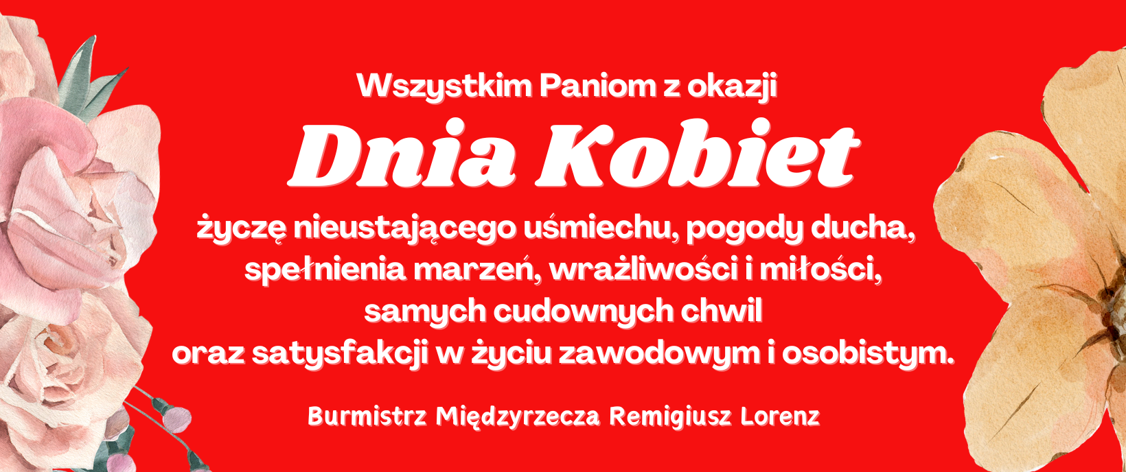 Ilustracja do informacji: Życzenia burmistrza dla Pań
