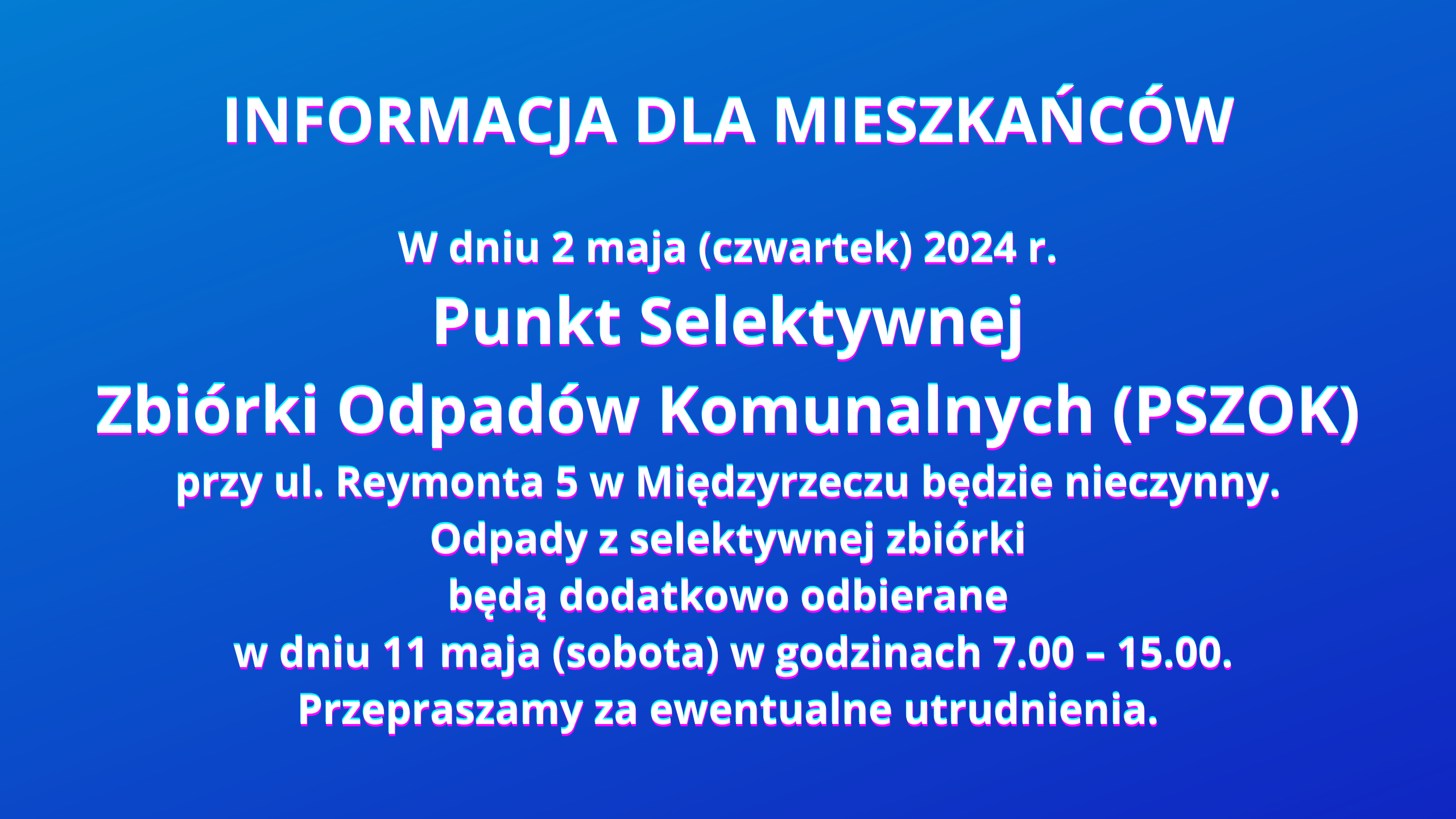 Ilustracja do informacji: Informacja dla Mieszkańców