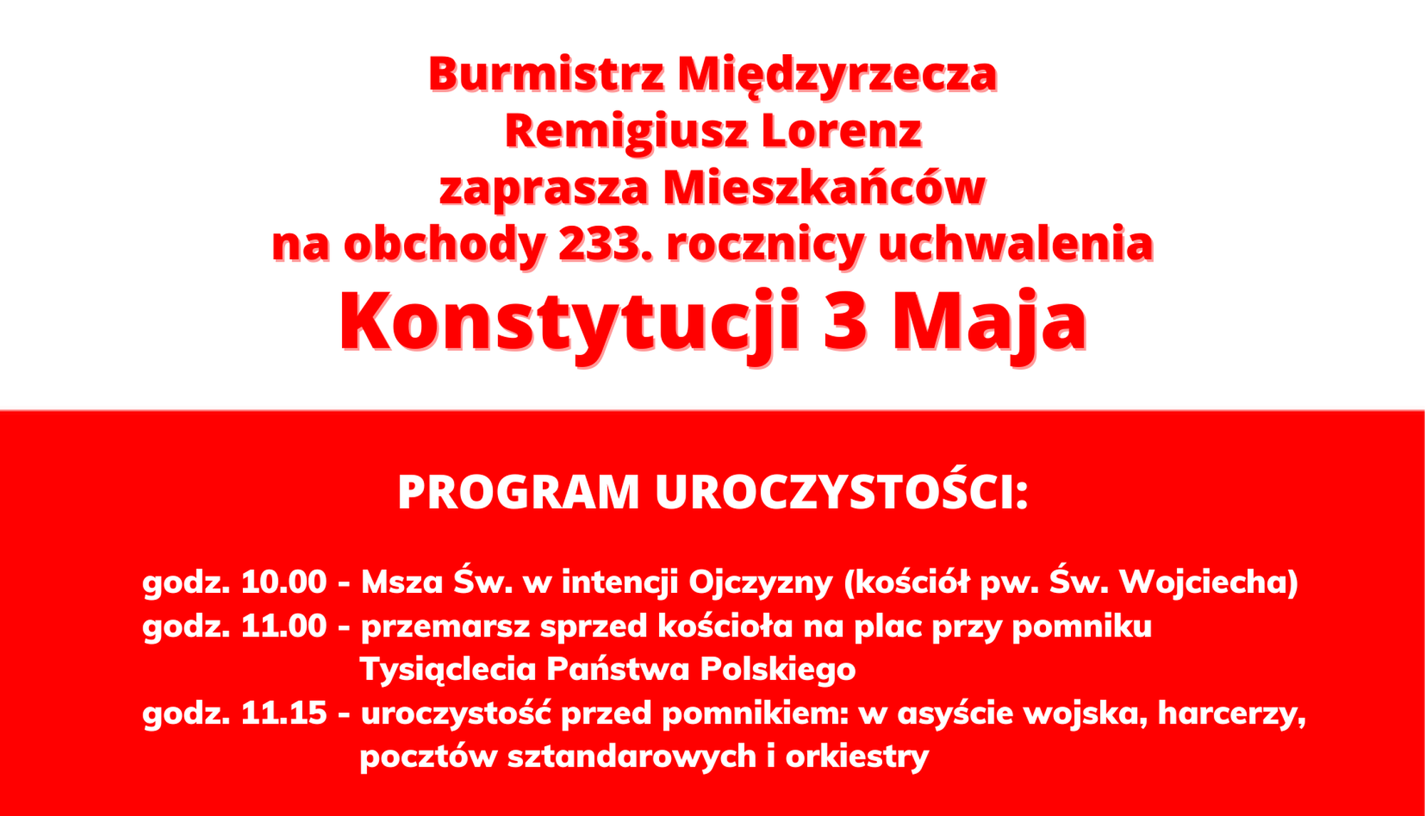 Ilustracja do informacji: Święto Konstytucji w Międzyrzeczu 