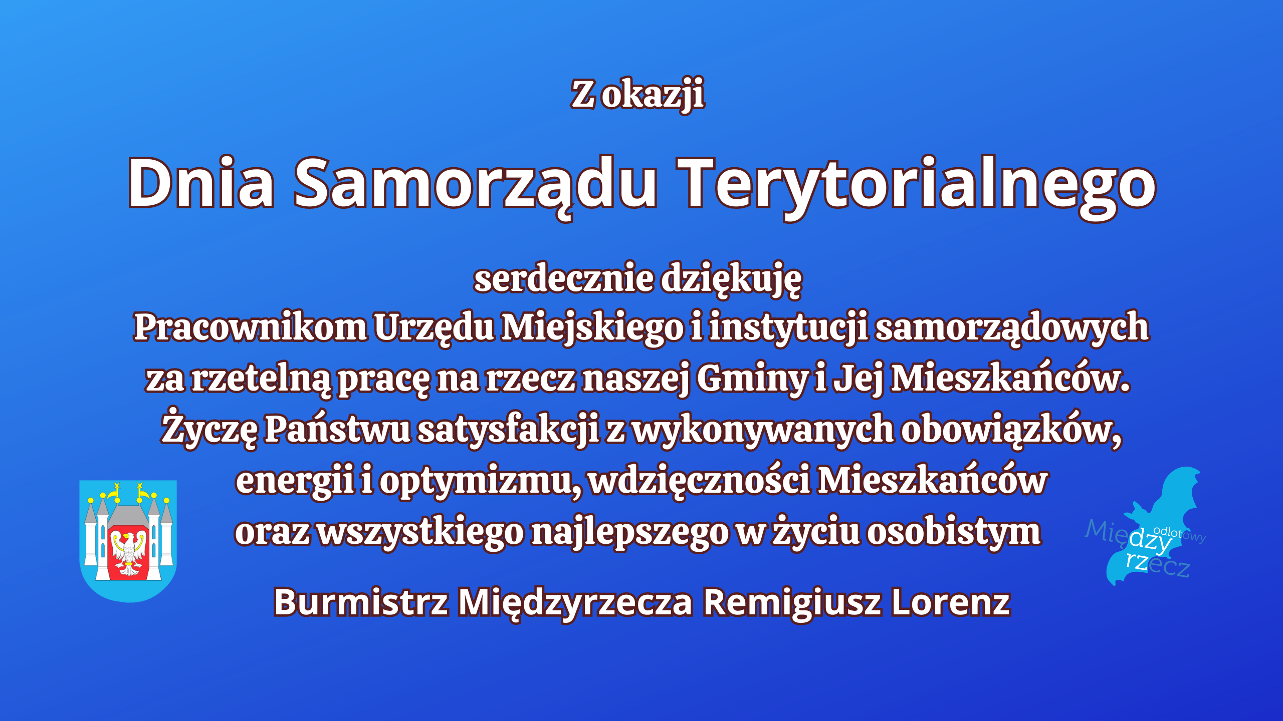 Ilustracja do informacji: Życzenie od burmistrza - Dzień Samorządu Terytorialnego!