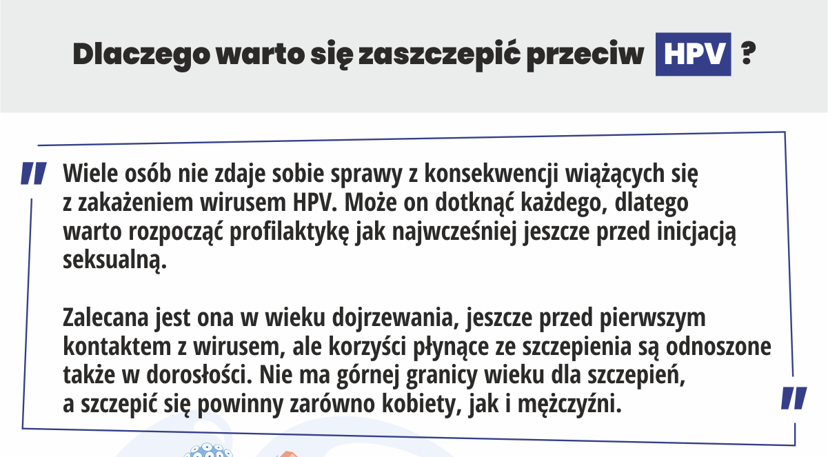 Ilustracja do informacji: Szczepienia przeciw HPV