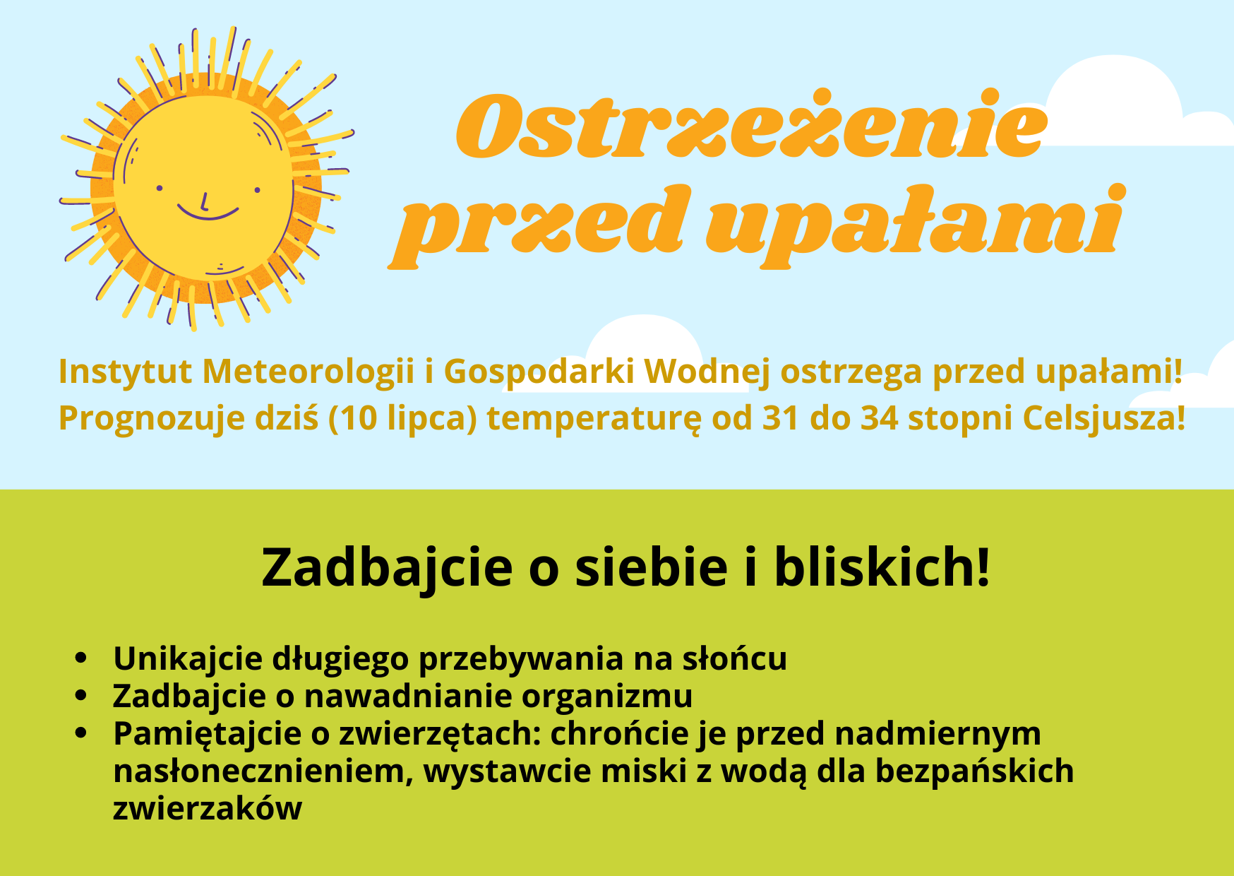 Ilustracja do informacji: Ostrzeżenie przed upałami