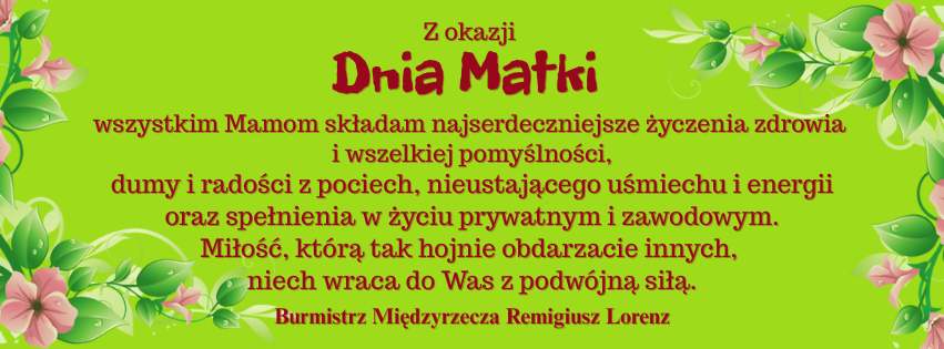 Ilustracja do informacji: Życzenia od burmistrza z okazji Dnia Matki