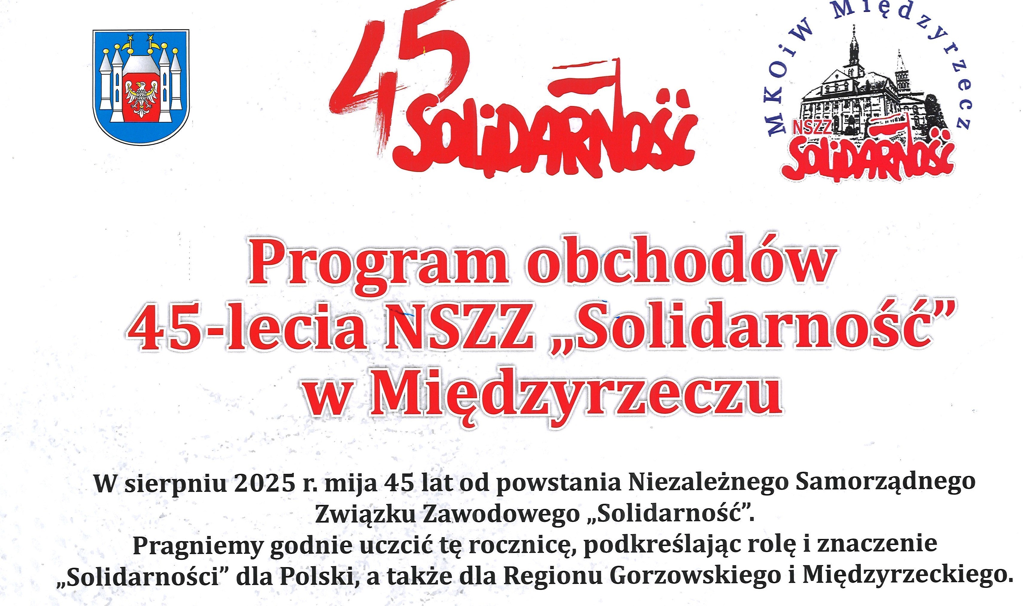 Ilustracja do informacji: Obchody 45. rocznicy powstania NSZZ „Solidarność”
