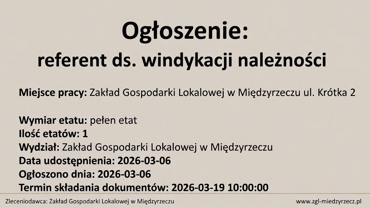 Ilustracja do informacji: Ogłoszenie o pracy 