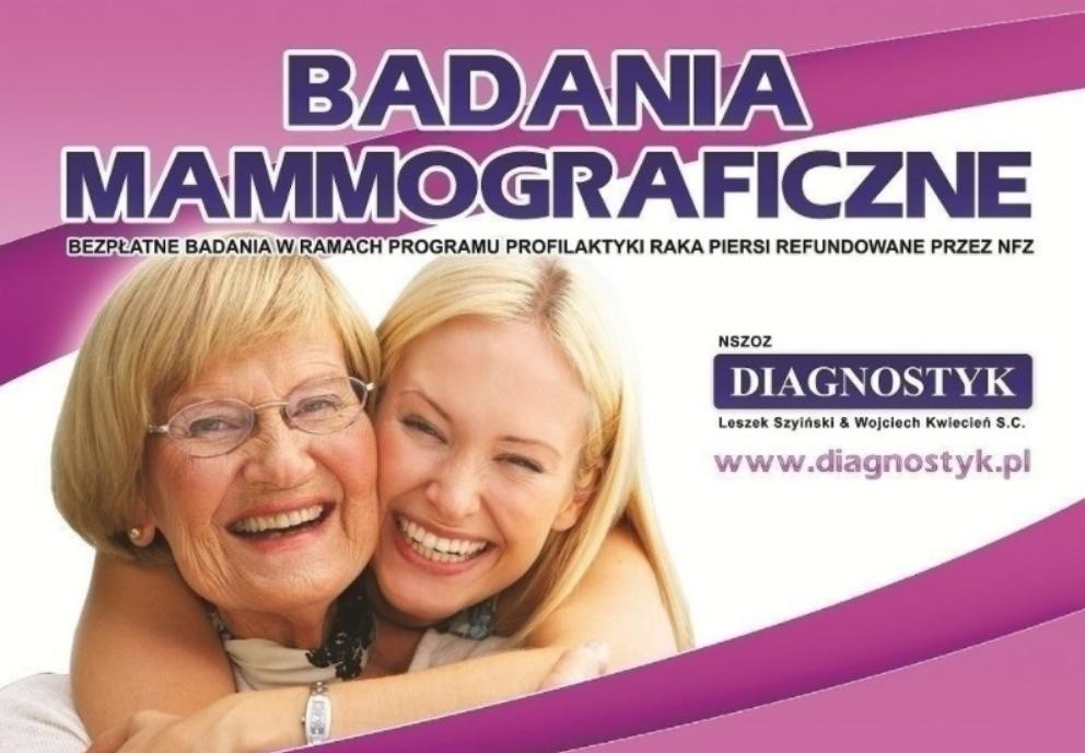 Ilustracja do informacji: Bezpłatne badania mammograficzne 