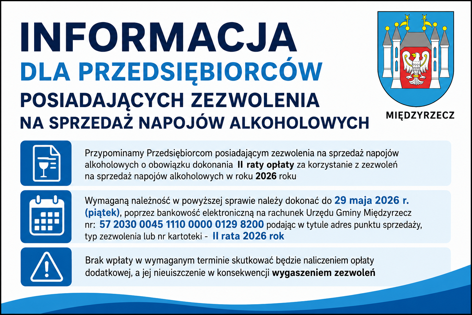 Ilustracja do informacji: Informacja dla Przedsiębiorców posiadających zezwolenia na sprzedaż napojów alkoholowych 