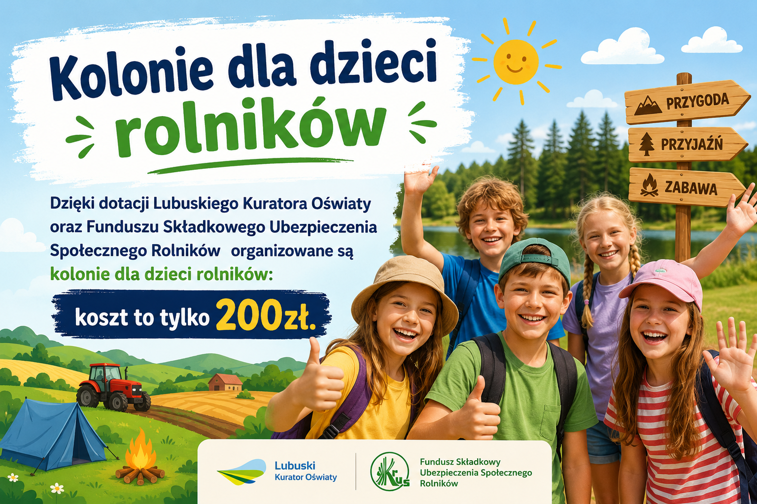 Ilustracja do informacji: Kolonie dla dzieci rolników 