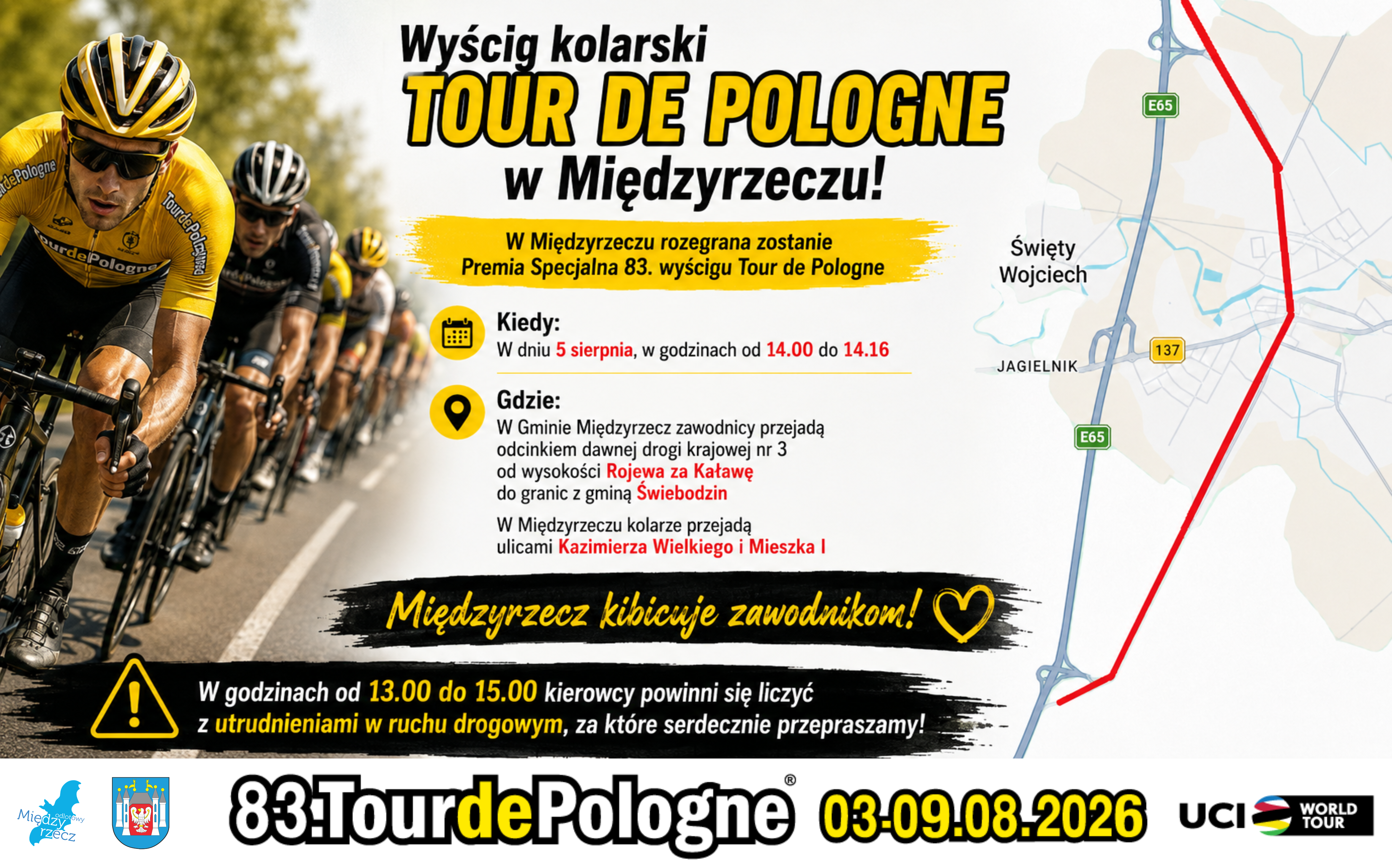 Ilustracja do informacji: Wyścig kolarski TOUR DE POLOGNE w Międzyrzeczu!