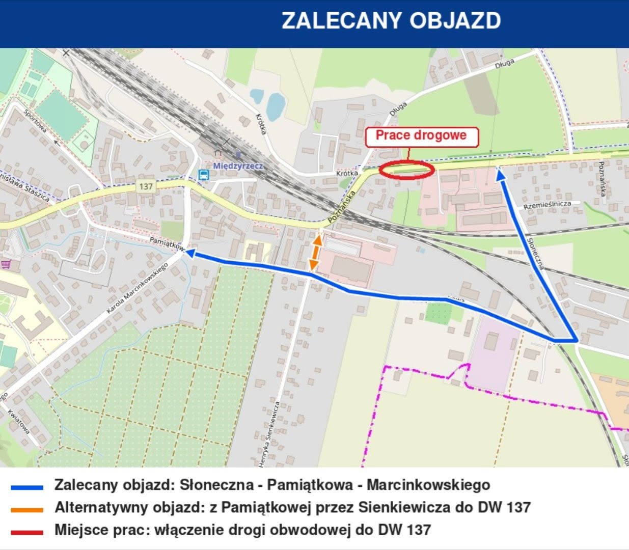 Ilustracja do informacji: Utrudnienia drogowe na ul. Poznańskiej