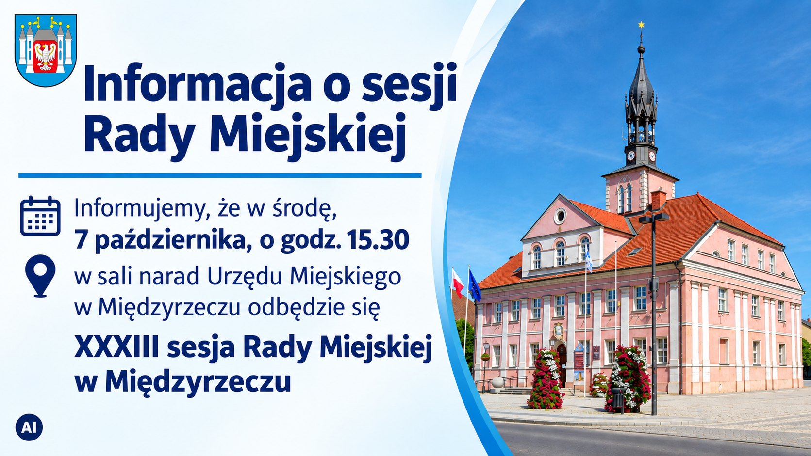 Ilustracja do informacji: Informacja o sesji Rady Miejskiej 