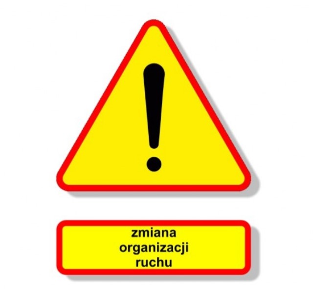 Ilustracja do informacji: Uwaga zmiana organizacji ruchu w Świętym Wojciechu